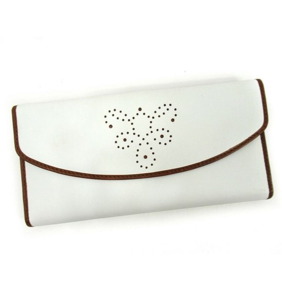 AUTH Salvatore Ferragamo wallet white leather Brown - Picture 1 of 8